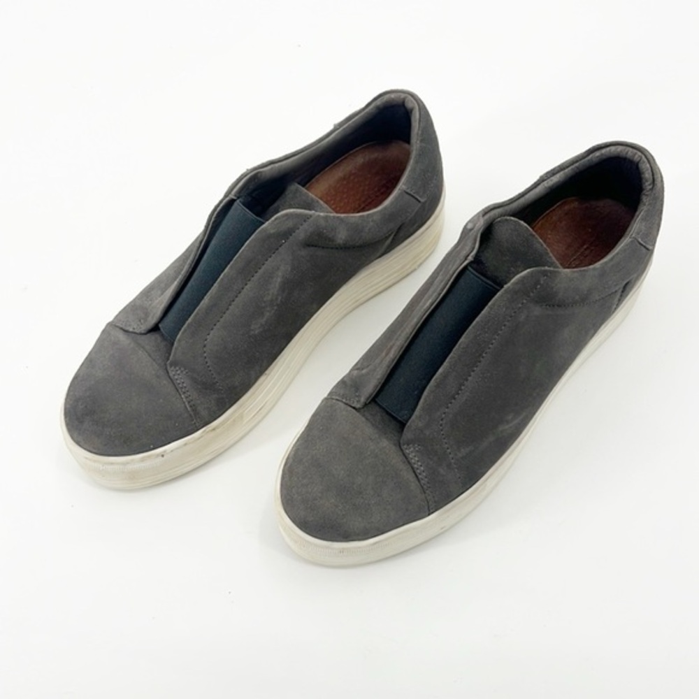 All Saints Aya Suede Slip-On Platform Sneakers Gray size 39 / 8